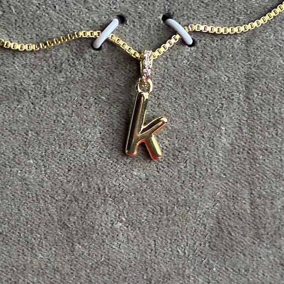Gold Plated 'K' Initial Necklace - Picture 4 of 6